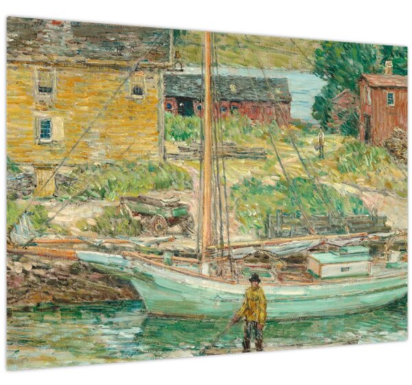 Obraz - Childe Hassam, Oyster Sloop, Cos Cob, reprodukce (70x50 cm)