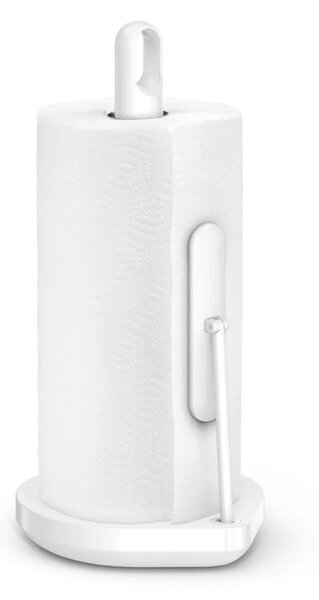 Držák na papírové utěrky Simplehuman – pro role do 17 cm, bílá ocel