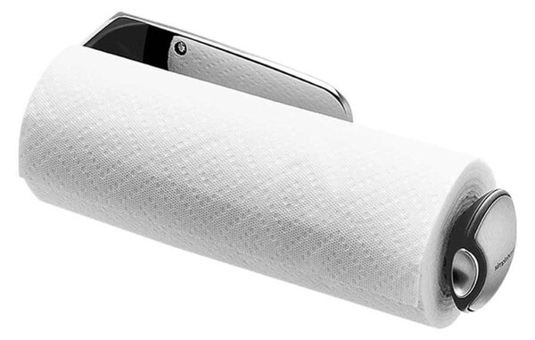 Držák na kuchyňské utěrky na zeď, Simplehuman – pro role 27-28 cm, matná ocel