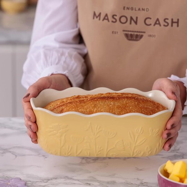 Forma na chlebíček Mason Cash 22,5 × 12 cm žlutá In the Meadow – keramická forma na banánový chlebíček, chléb a sladké pečení 2002.293