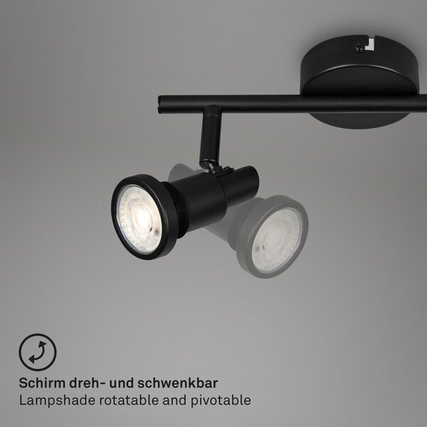 BRI 2992-025 LED bodové svítidlo 27,5 cm 2xGU10 4,8W 400lm černá - BRILONER