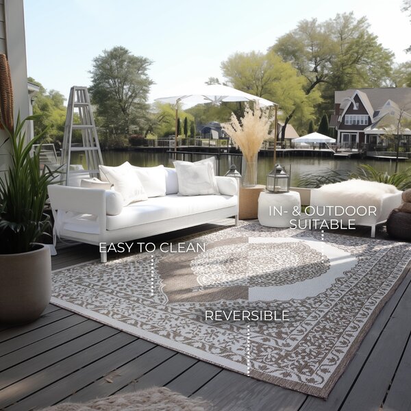 ELLE Decoration, Kusový koberec Gemini 106026 Linen z kolekce Elle – na ven i na doma, 80x150, béžová, chodba / předsíň