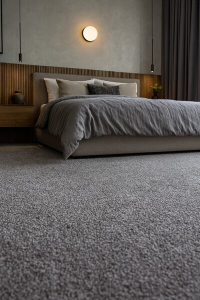 Condor Carpets, Metrážový koberec Bali 075, na míru, šíře 4m, šedá, filc, dětský pokoj