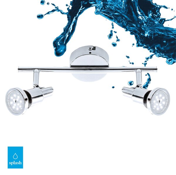 BRI 2992-028 LED bodové svítidlo 27,5 cm 2xGU10 9,6W 800lm chrom - BRILONER