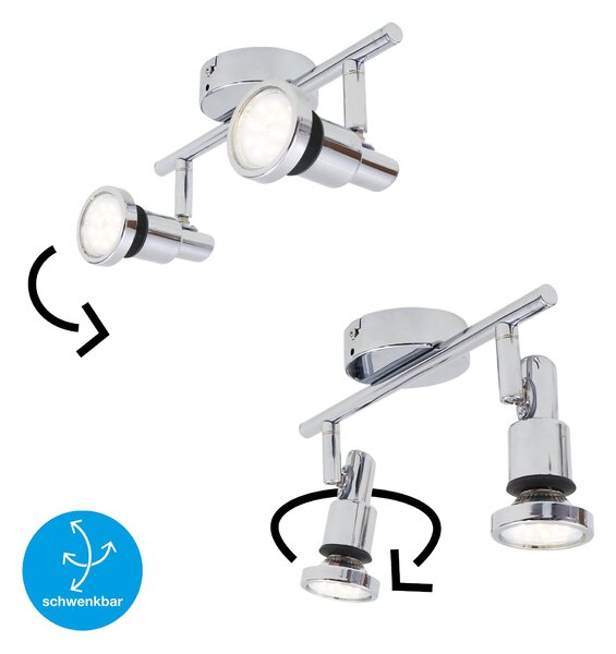 BRI 2992-028 LED bodové svítidlo 27,5 cm 2xGU10 9,6W 800lm chrom - BRILONER