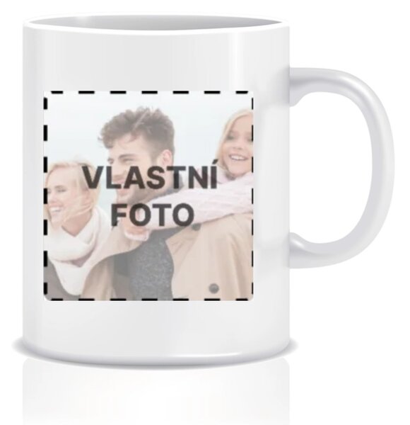Personalizovaný klasický bílý keramický hrníček 300 ml s fotografií