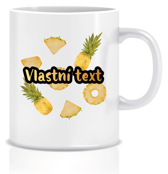 Personalizovaný klasický bílý keramický hrníček 300 ml s letním ovocem