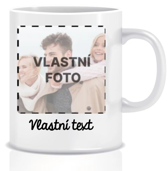 Personalizovaný klasický bílý keramický hrníček 300 ml s fotografií