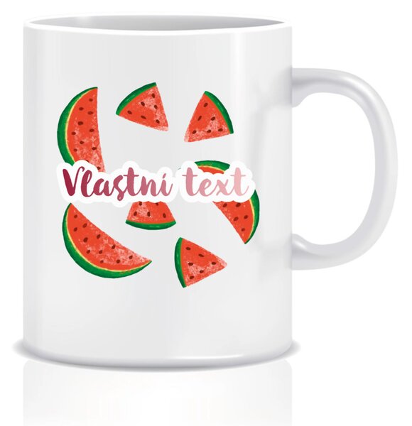 Personalizovaný klasický bílý keramický hrníček 300 ml s letním ovocem