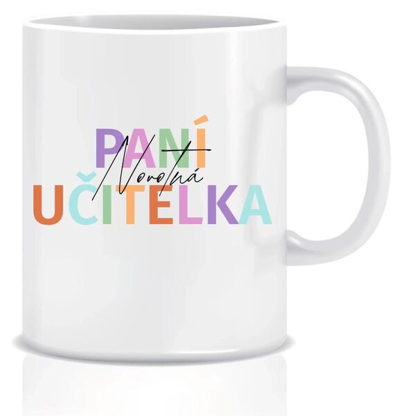 Personalizovaný klasický bílý keramický hrníček 300 ml pro paní učitelku/pana učitele