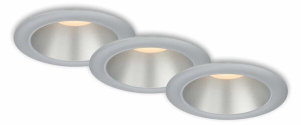 BRI 7041-034 LED vestavná svítidla sada, pr.9,5 cm, 3x LED, 4,9 W, 480 lm, matný chrom - BRILONER