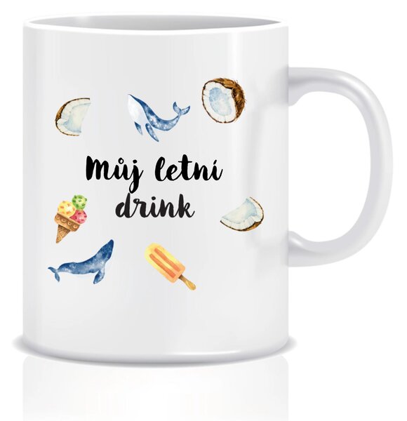 Personalizovaný klasický bílý keramický hrníček 300 ml s letním mixem