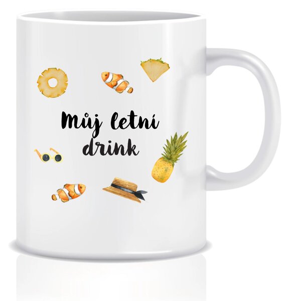 Personalizovaný klasický bílý keramický hrníček 300 ml s letním mixem