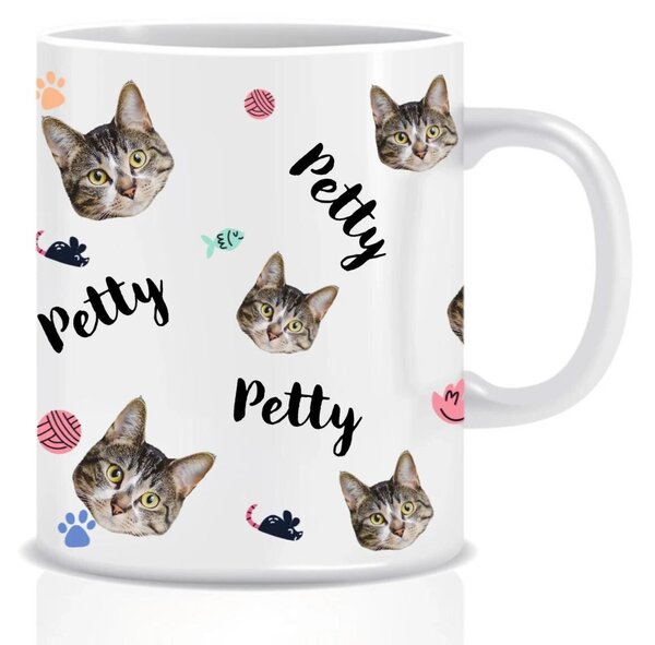 Personalizovaný klasický bílý keramický hrníček 300 ml s mazlíčky