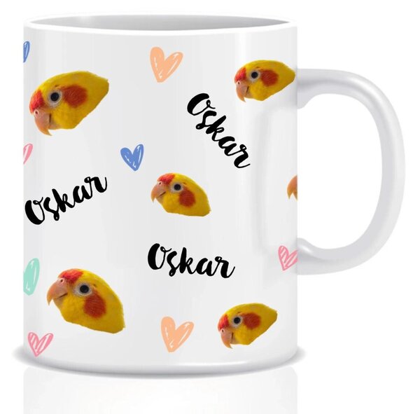 Personalizovaný klasický bílý keramický hrníček 300 ml s mazlíčky