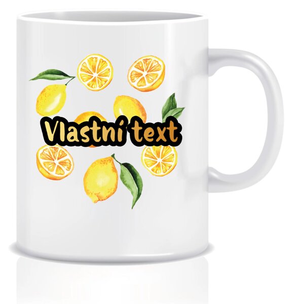 Personalizovaný klasický bílý keramický hrníček 300 ml s letním ovocem