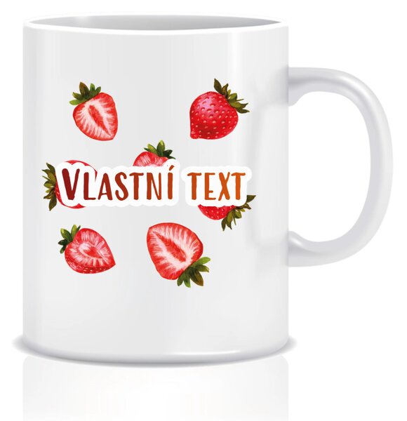 Personalizovaný klasický bílý keramický hrníček 300 ml s letním ovocem