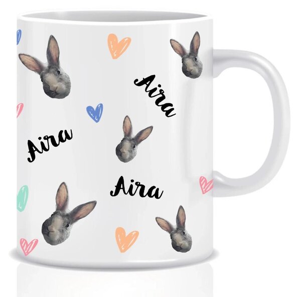 Personalizovaný klasický bílý keramický hrníček 300 ml s mazlíčky