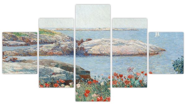 Obraz - Childe Hassam, Poppies, Isles of Shoals, reprodukce (125x70 cm)