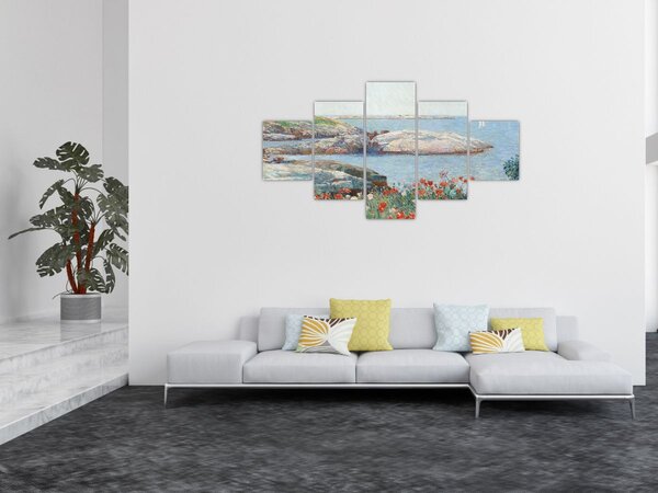 Obraz - Childe Hassam, Poppies, Isles of Shoals, reprodukce (125x70 cm)