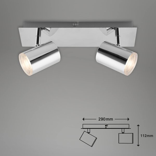 BRI 2731-028 LED bodové svítidlo 29 cm 2xGU10 max. 5W chrom - BRILONER