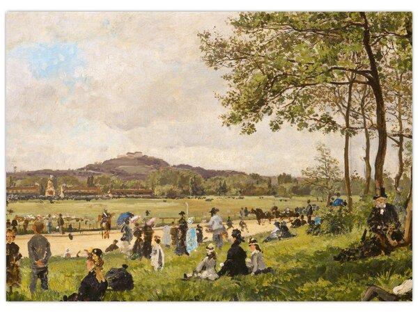 Obraz - French 19th Century, Race Course at Longchamps, reprodukce (70x50 cm)