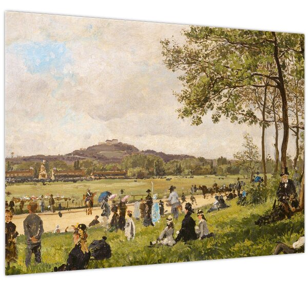 Obraz - French 19th Century, Race Course at Longchamps, reprodukce (70x50 cm)
