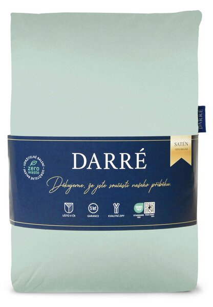 DARRÉ Saténové povlečení Royal - light green Velikost: 140 x 200 + 70 x 90