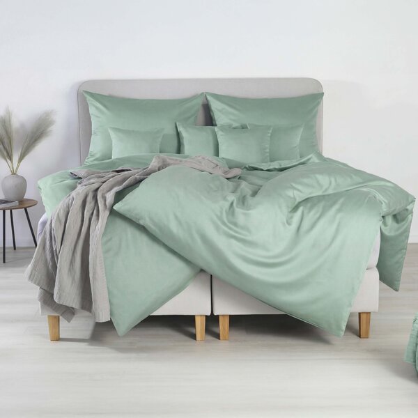 DARRÉ Saténové povlečení Royal - light green Velikost: 140 x 200 + 70 x 90