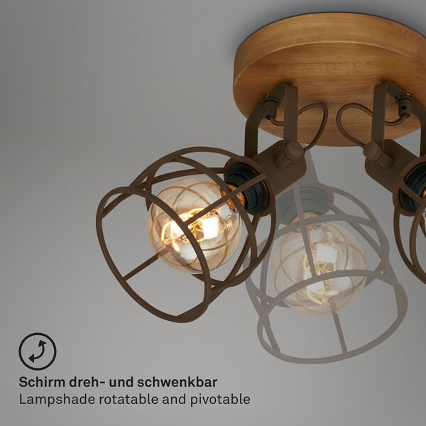 BRILO 2670034 Bodové svítidlo pr. 29 cm 3x E27 25W hnědé (starý kód: BRILO 2670-034) - BRILO