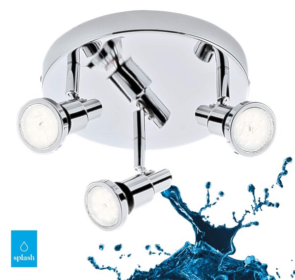 BRI 2992-038R LED bodové svítidlo pr. 21 cm 3xGU10 4,8W 400lm chrom - BRILONER