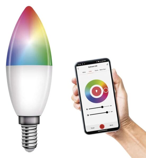 LED žárovka stmívatelná GOSMART ZQW322R E14, 4,8W, vícebarevná + RGB