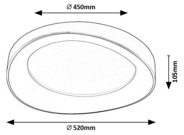 Rabalux 98071054 LED přisazené stropní svítidlo Iliana | 56W integrovaný LED zdroj | 3380lm | 3000K