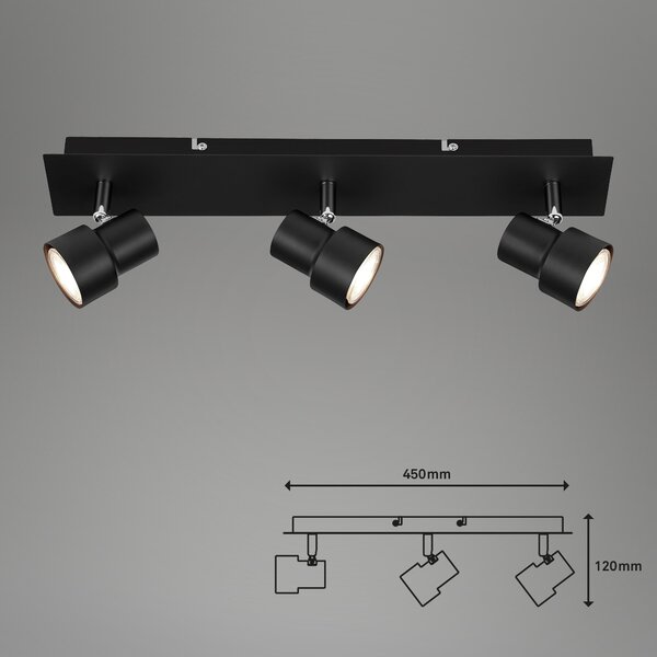 BRI 2861-035 Bodové svítidlo 45 cm 3xGU10 15W 1380lm černá - BRILONER