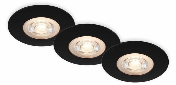 BRI 7044-035 LED vestavná svítidla, pr.9 cm, 3x LED, 5 W, 480 lm, černá - BRILONER