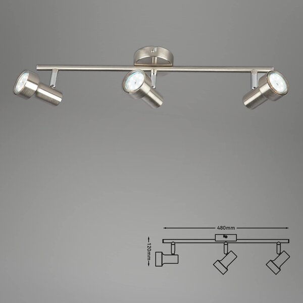 BRI 2843-032 Bodové svítidlo 48 cm 3xGU10 9W 750lm matný nikl - BRILONER