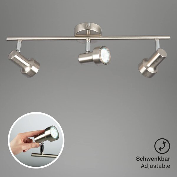 BRI 2843-032 Bodové svítidlo 48 cm 3xGU10 9W 750lm matný nikl - BRILONER