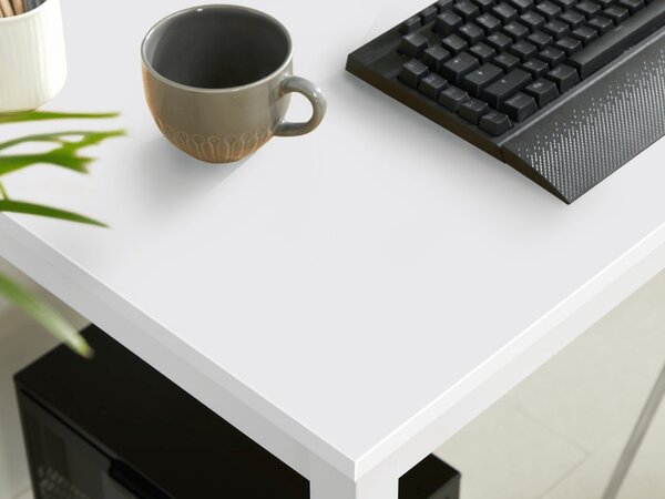 Bílý jídelní stůl s bílou deskou TESSA 120x60 cm
