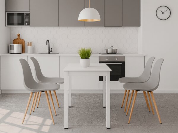 Bílý jídelní stůl s bílou deskou TESSA 120x60 cm
