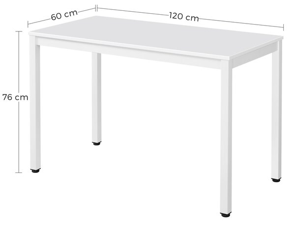 Bílý jídelní stůl s bílou deskou TESSA 120x60 cm