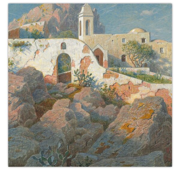 Obraz - William Stanley Haseltine, Santa Maria a Cetrella, Anacapri, reprodukce (30x30 cm)