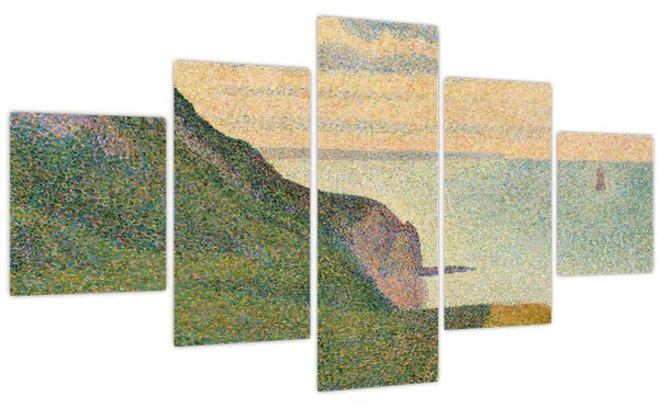 Obraz - Georges Seurat, Seascape at Port-en-Bessin, Normandy, reprodukce (125x70 cm)