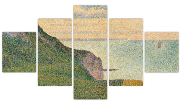 Obraz - Georges Seurat, Seascape at Port-en-Bessin, Normandy, reprodukce (125x70 cm)