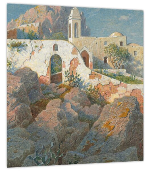 Obraz - William Stanley Haseltine, Santa Maria a Cetrella, Anacapri, reprodukce (30x30 cm)