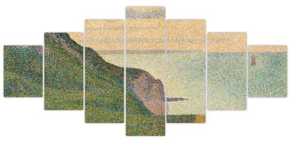 Obraz - Georges Seurat, Seascape at Port-en-Bessin, Normandy, reprodukce (210x100 cm)