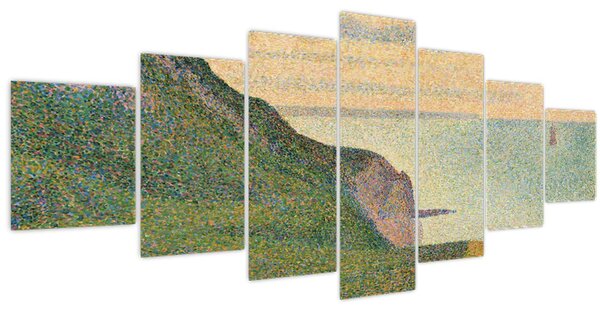Obraz - Georges Seurat, Seascape at Port-en-Bessin, Normandy, reprodukce (210x100 cm)