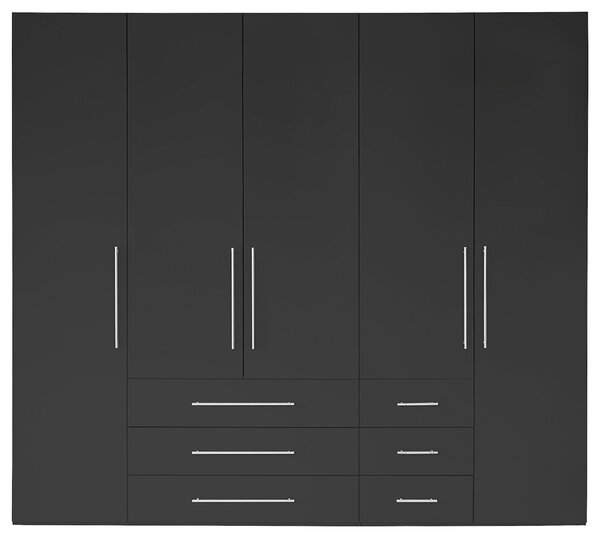 ŠATNÍ SKŘÍŇ S OTOČNÝMI DVEŘMI, antracitová, vysoce lesklá antracitová, 244/218,6/59,4 cm Xora - Šatní skříně