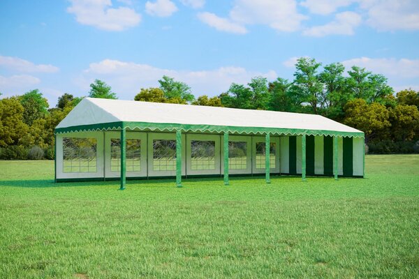 Párty stan 5x12 m STANDARD - ohnivzdorný barva Zeleno-bílá