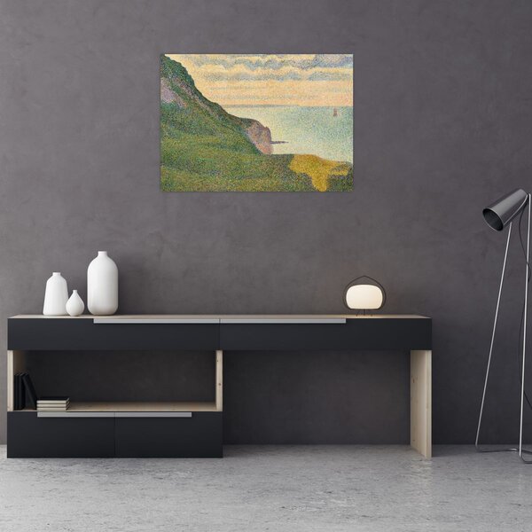 Obraz - Georges Seurat, Seascape at Port-en-Bessin, Normandy, reprodukce (70x50 cm)