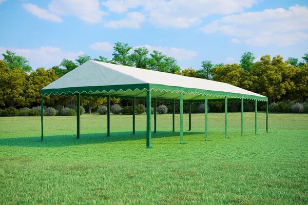 Párty stan 5x12 m STANDARD - ohnivzdorný barva Zeleno-bílá